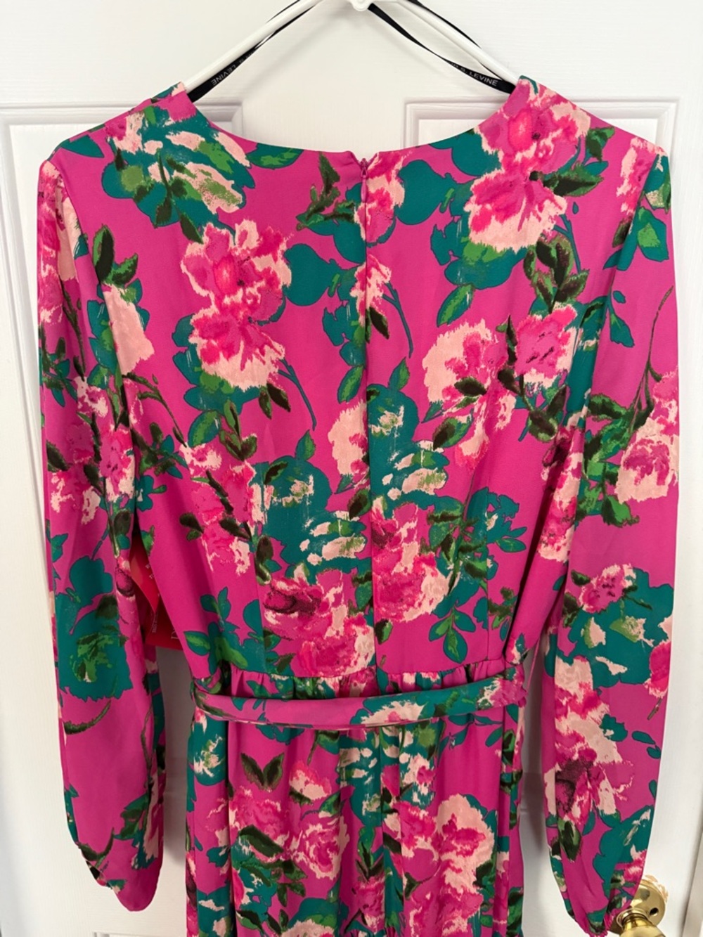 Tahari ASL Women’s Pink Green Floral Tiered Maxi Dress Size 8 NWT - Picture 6 of 7
